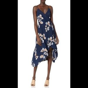 J.O.A WOMENS Wrap Floral Print Embroidered Dress